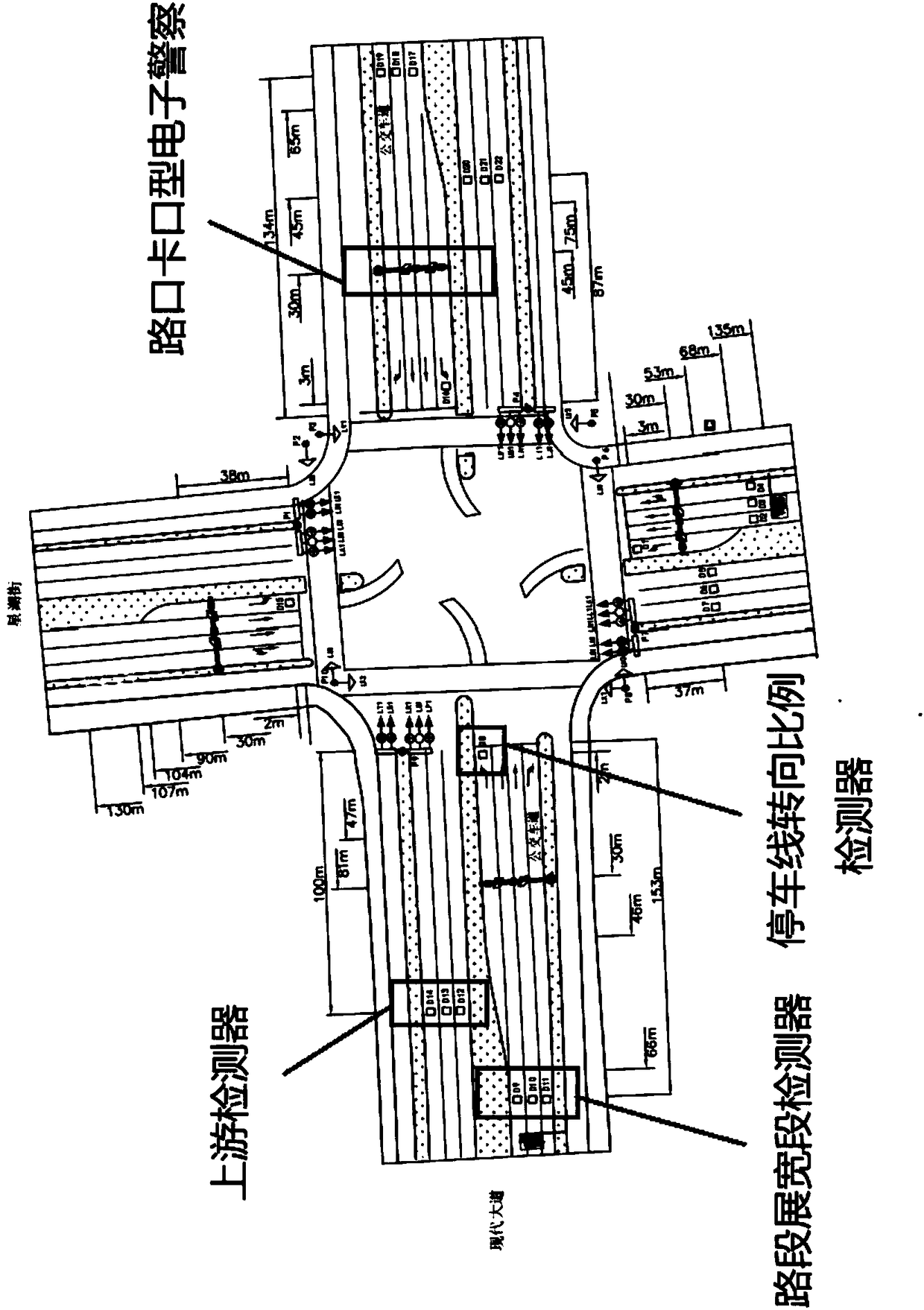 Single-intersection traffic signal control method based on secondary parking