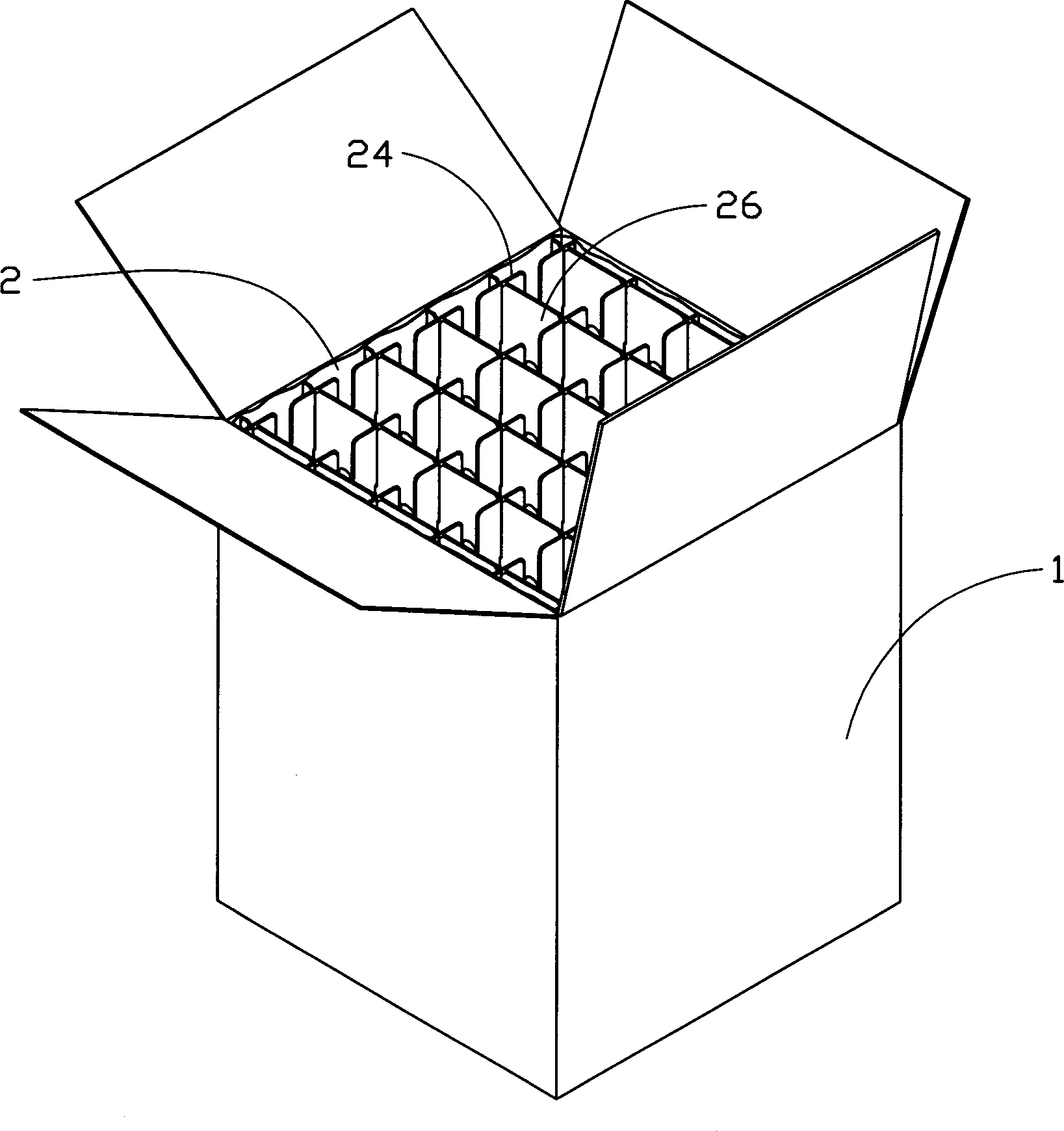 Packaging method of packing box