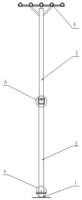 Double-section type rotatable easy-to-fold navigation aid lamp