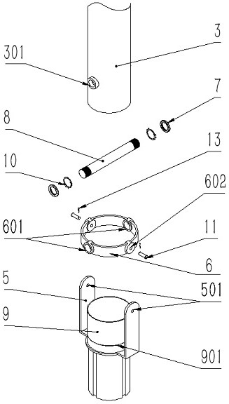 Double-section type rotatable easy-to-fold navigation aid lamp