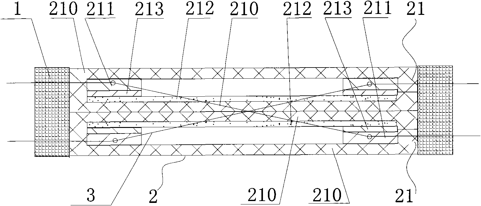 Double-guide mounting structure of heating element in application