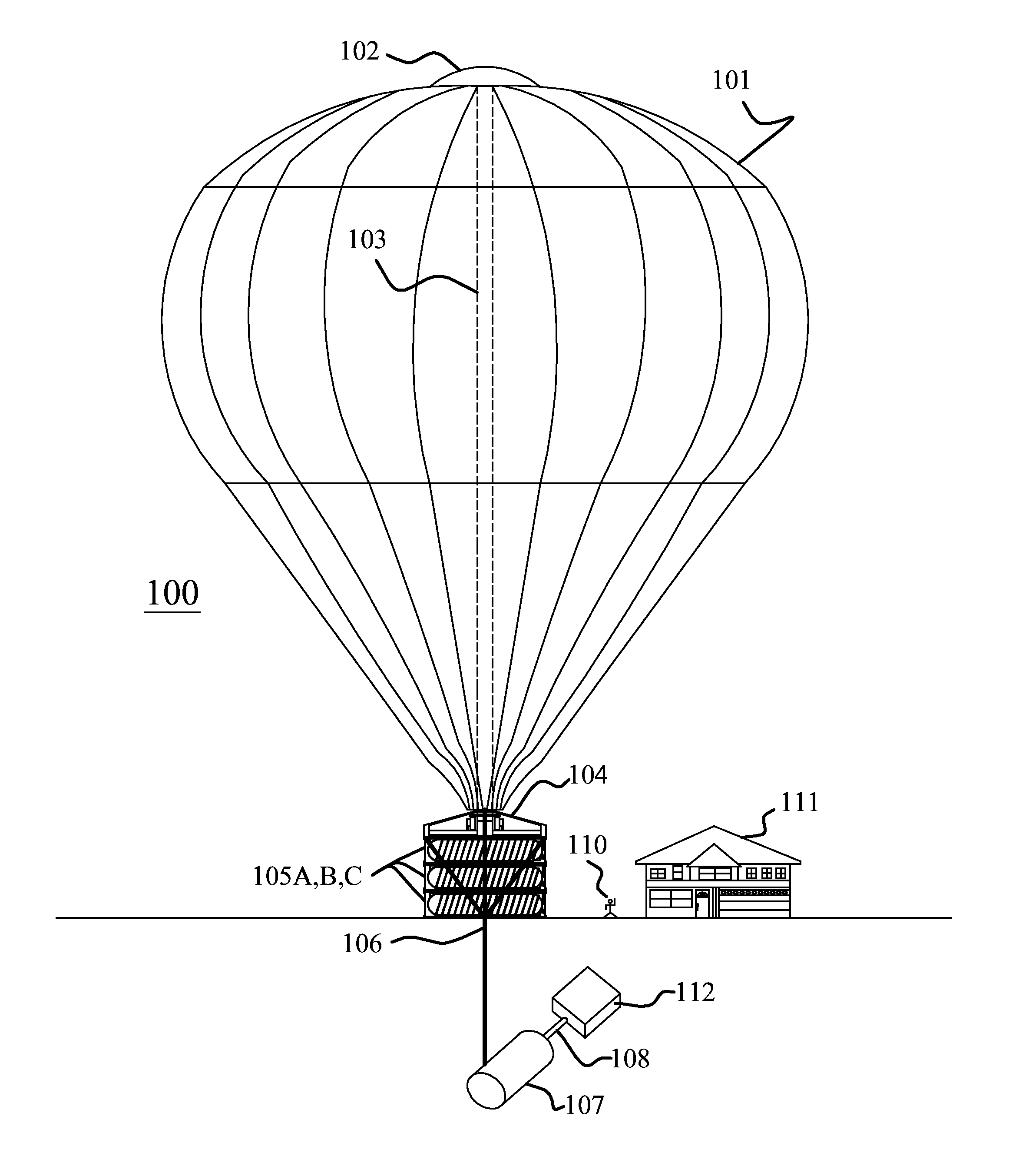 Atmospheric lapse rate cooling system