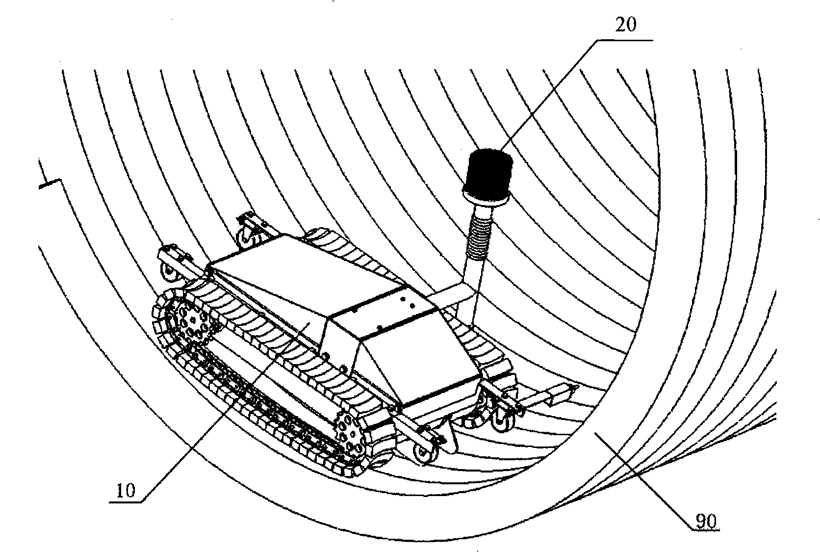 Ash cleaning and descaling robot for heat medium stove