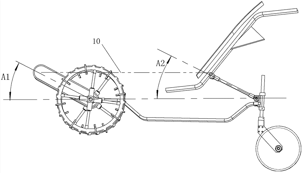 Walking type rice seedling planter traveling mechanism with machine frame capable of doing up-and-down movement