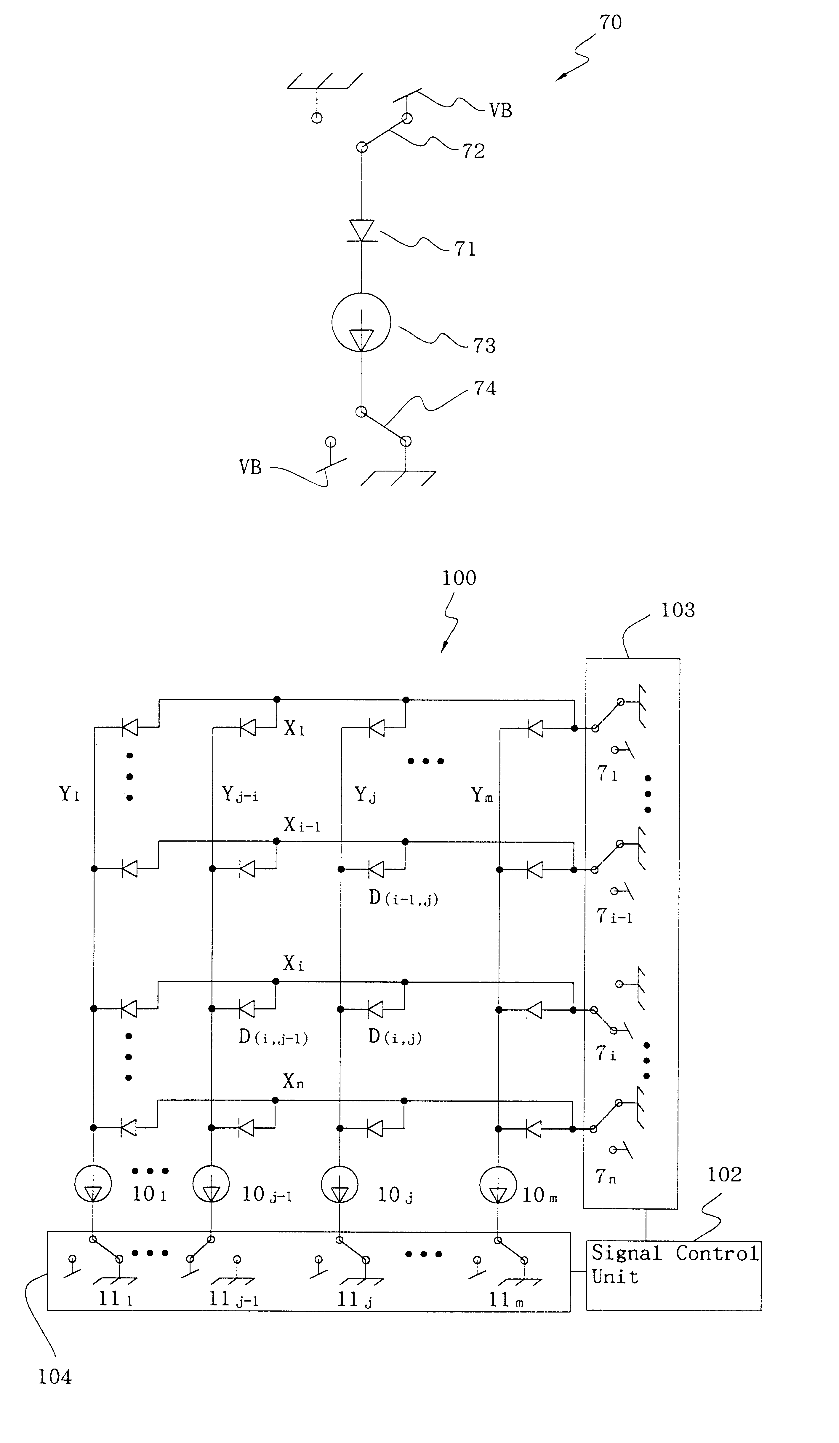 Circuit and system for driving organic thin-film EL elements