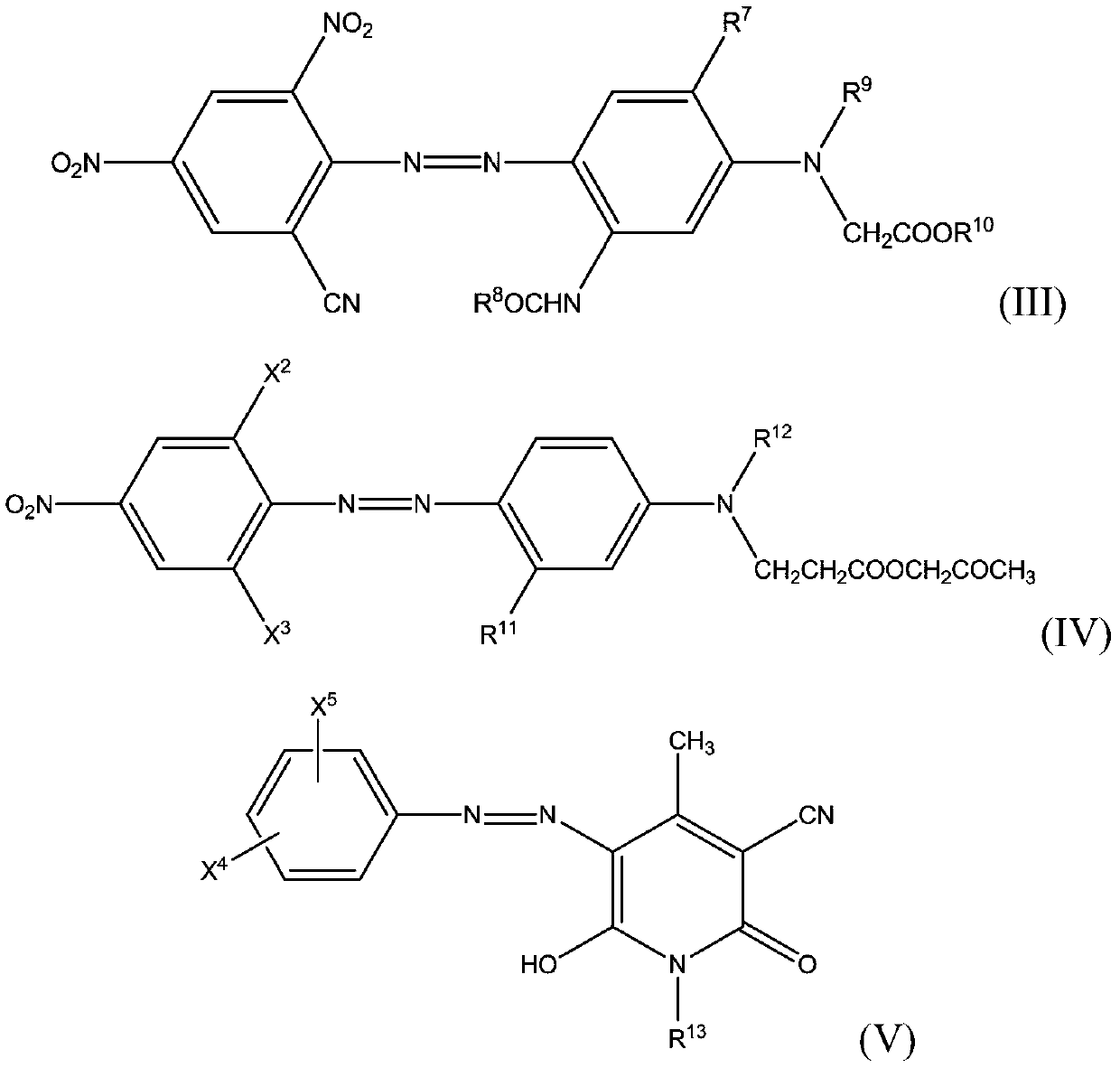 Blue-to-black dispersed dye composition and dye product