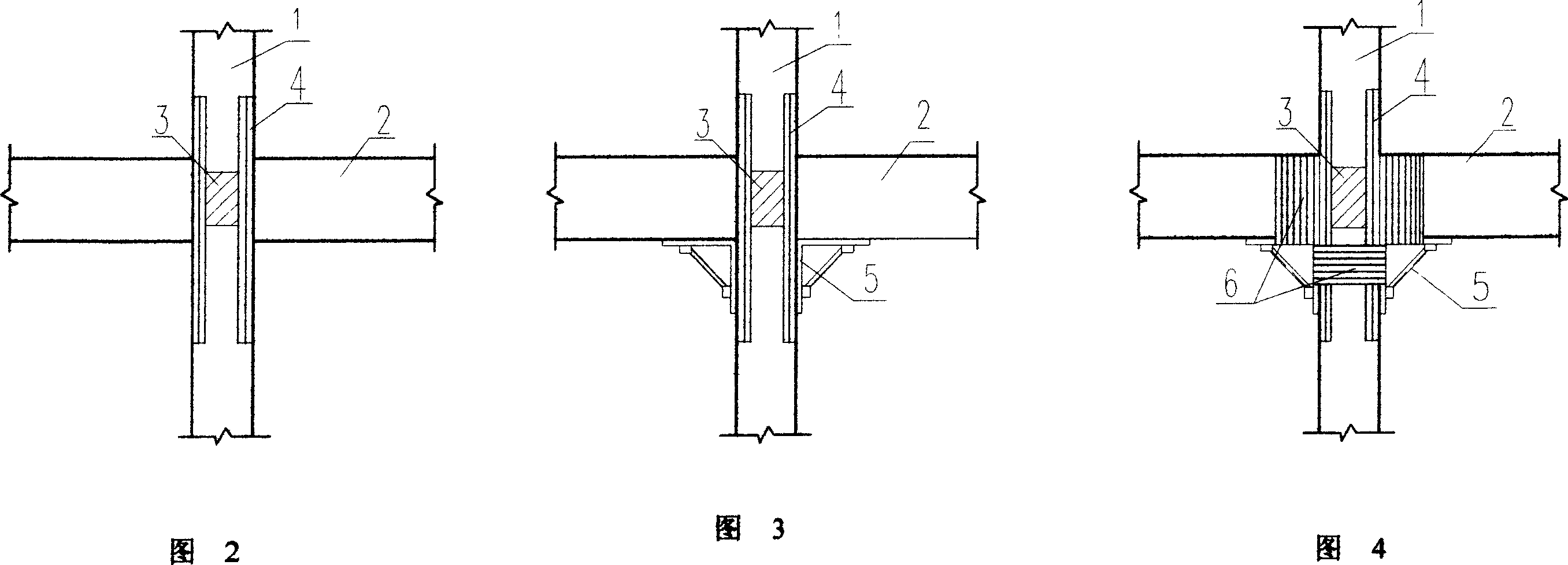 Method for reinforcing space nodes of beam column built from concrete