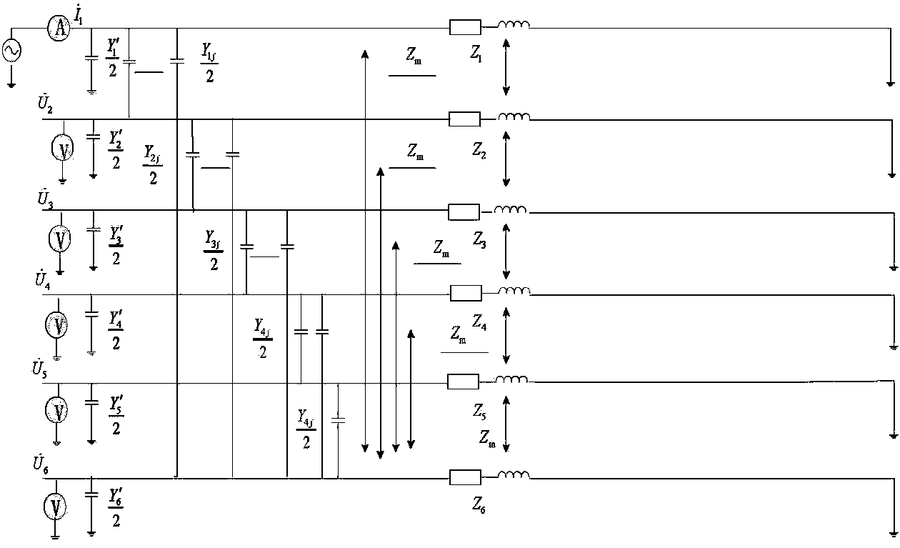 Method for measuring phase to phase mutual impedance of long-distance extra-high voltage common-tower double-circuit transmission line
