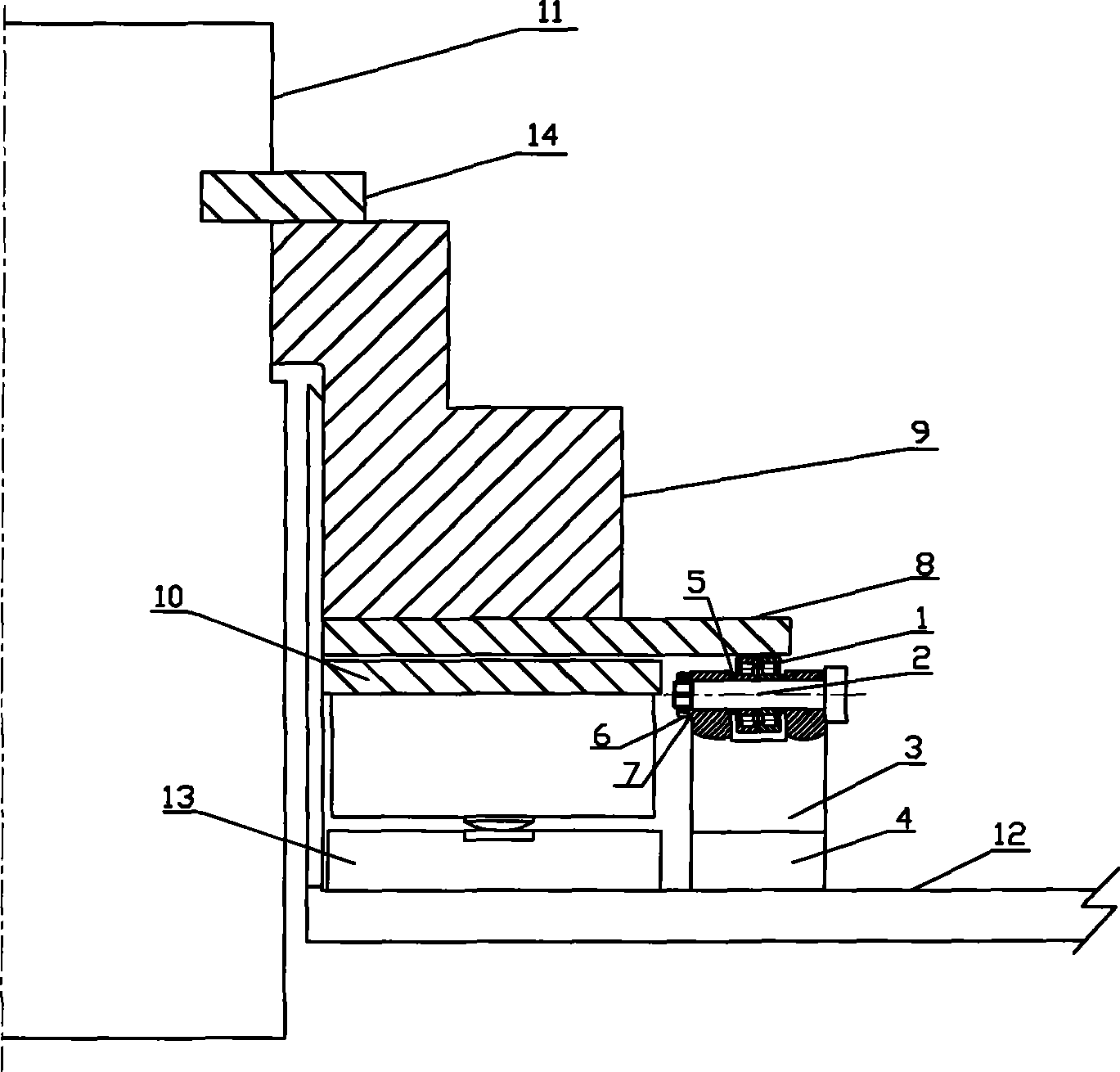 Load-reducing device for rolling bearing type thrust bearing for hydraulic turbine