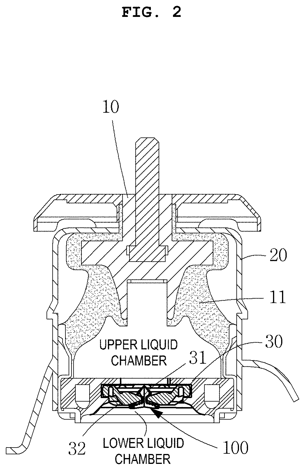 Hydraulic mount having unidirectional damping membrane