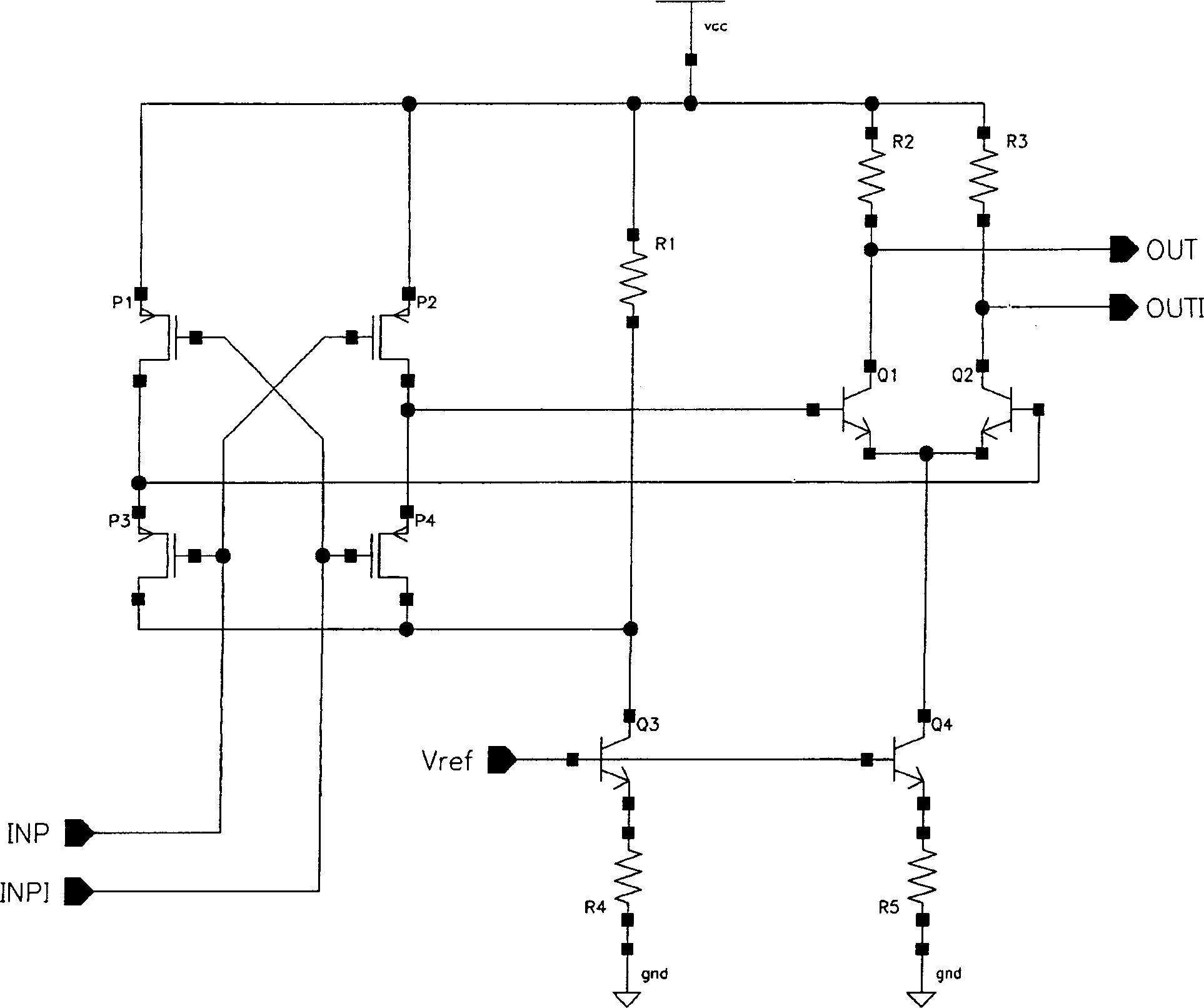 Differential high speed cmos to ecl logic converter