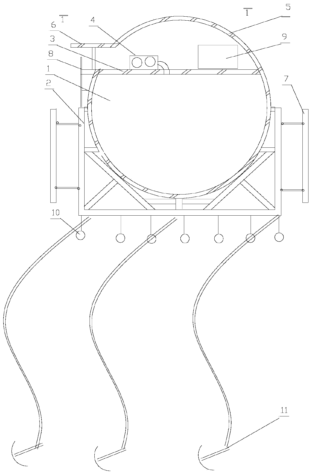 Freshwater resource reservoir device and installation method on ocean water surface