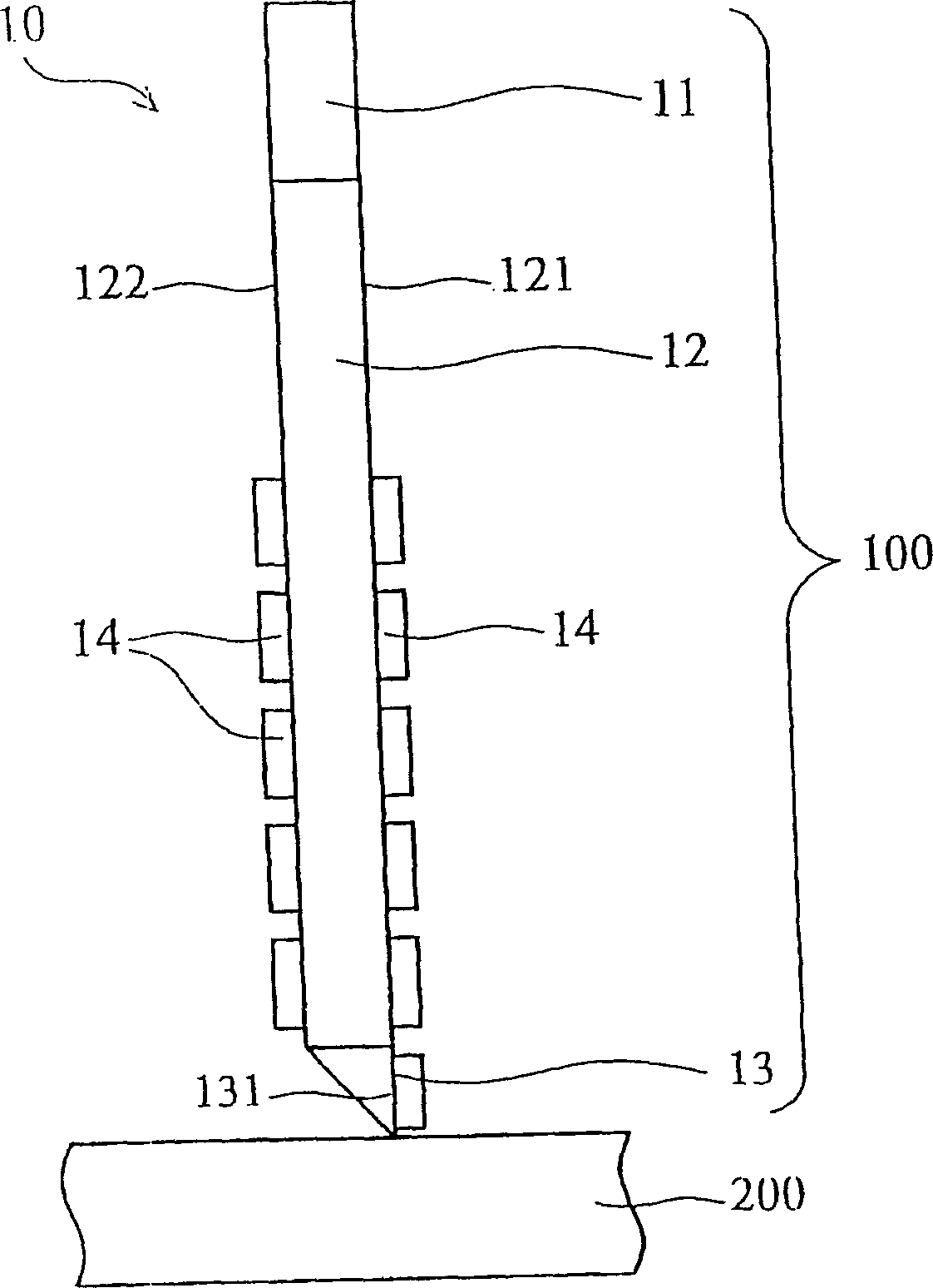 Contamination detecting method for LCD cell panel and sampling tool therefor