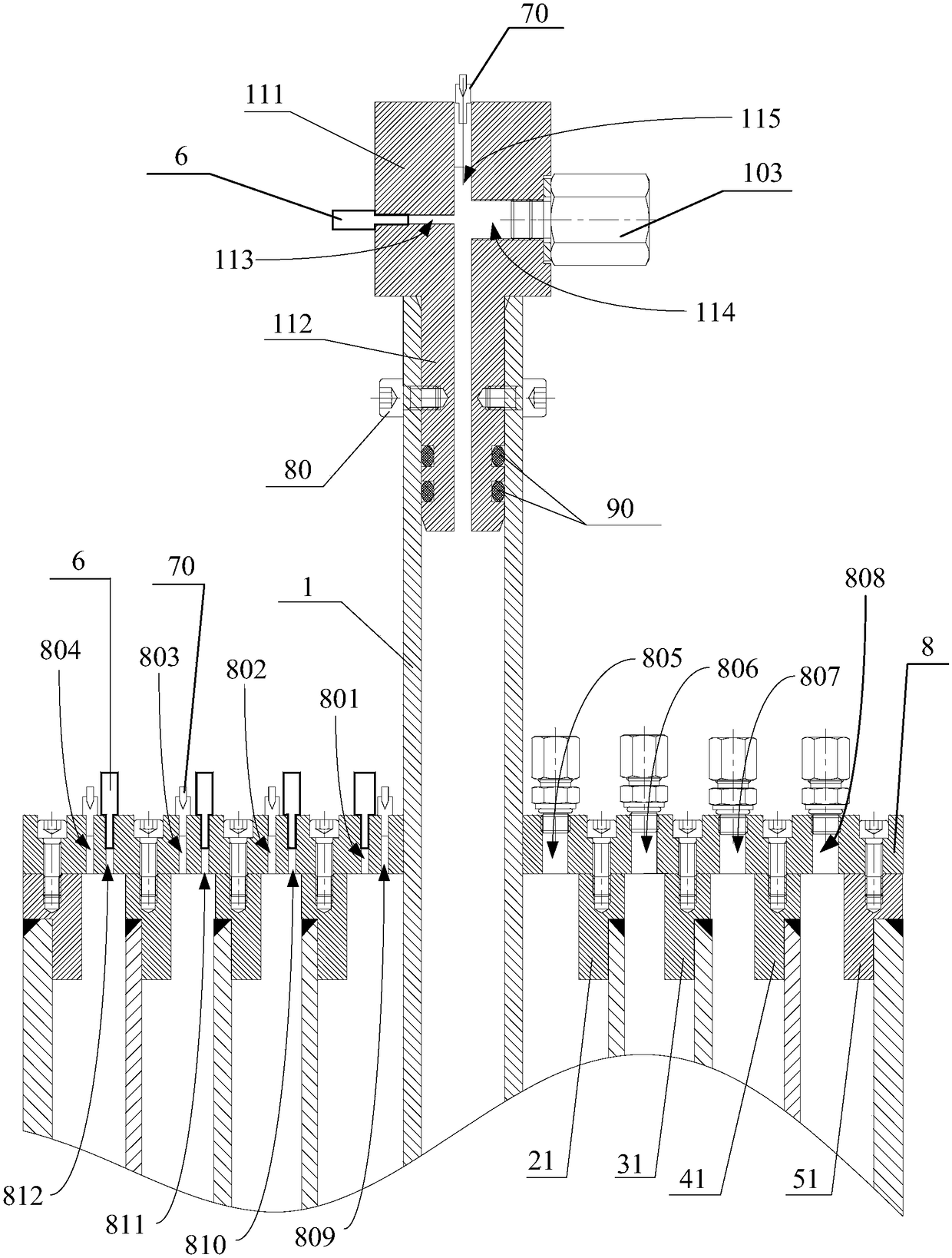 Casing annulus pressure simulating device