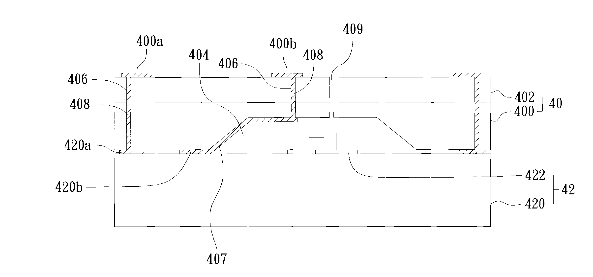 Packaging structure for integration of microelectronics and MEMS devices by 3D stacking and method for manufacturing the same