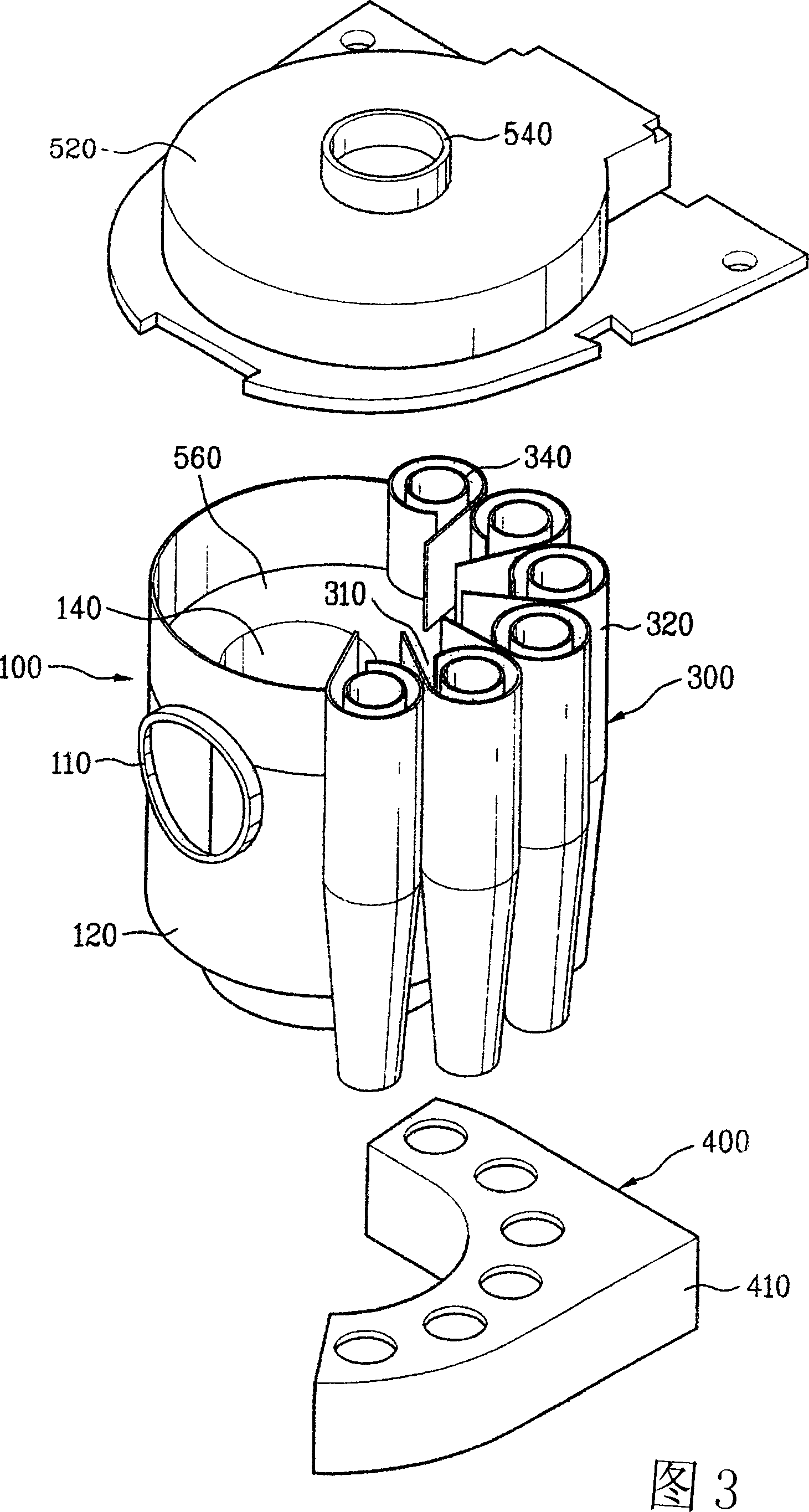 Multiple cyclonic dust collector