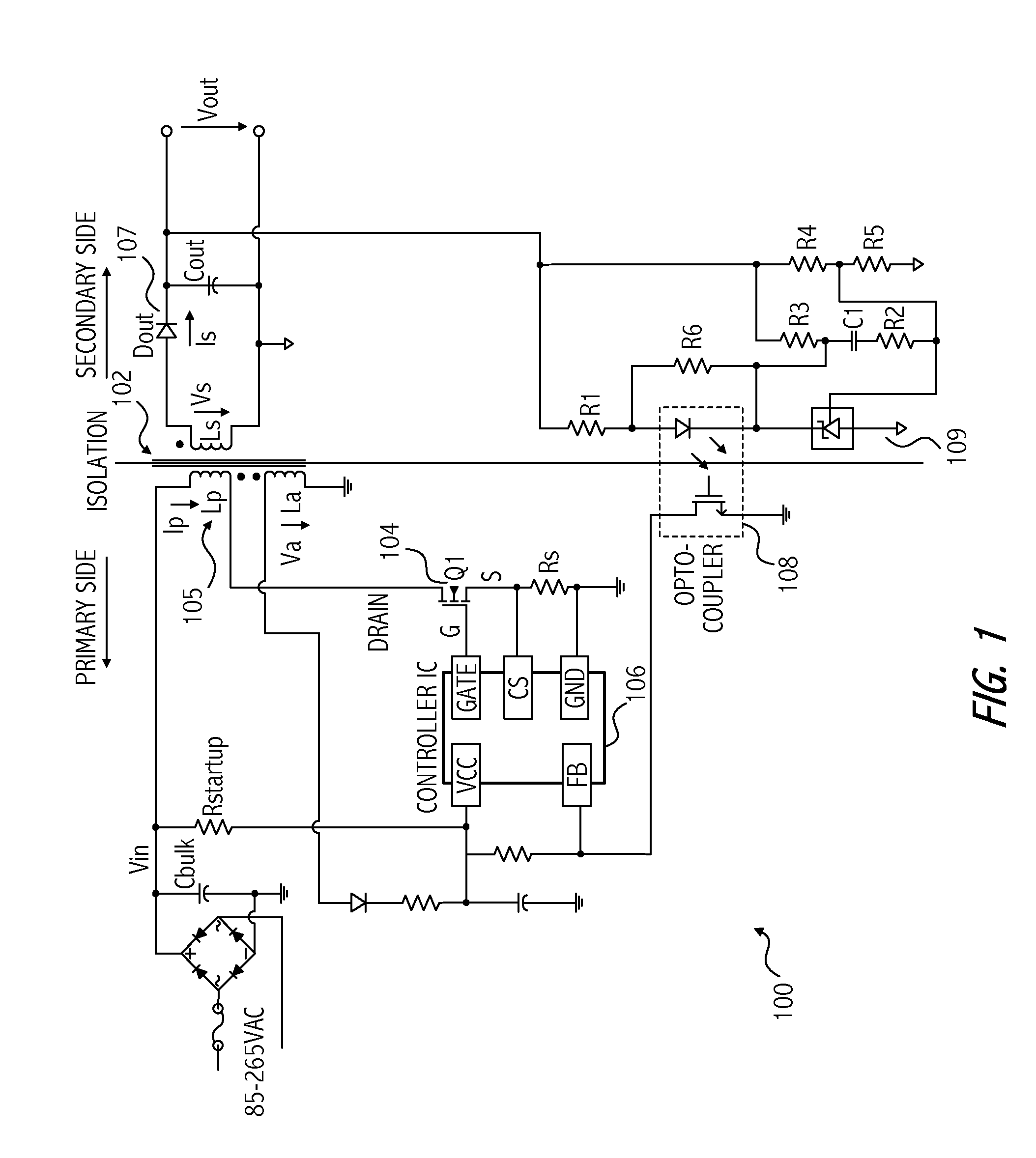 Primary side sensing for isolated fly-back converters