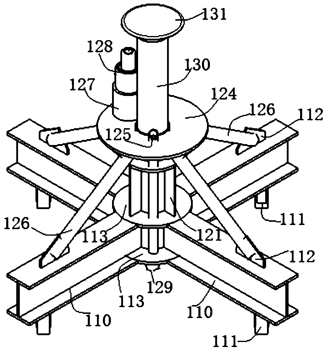 Large venue steel structure support dismounting device and construction method