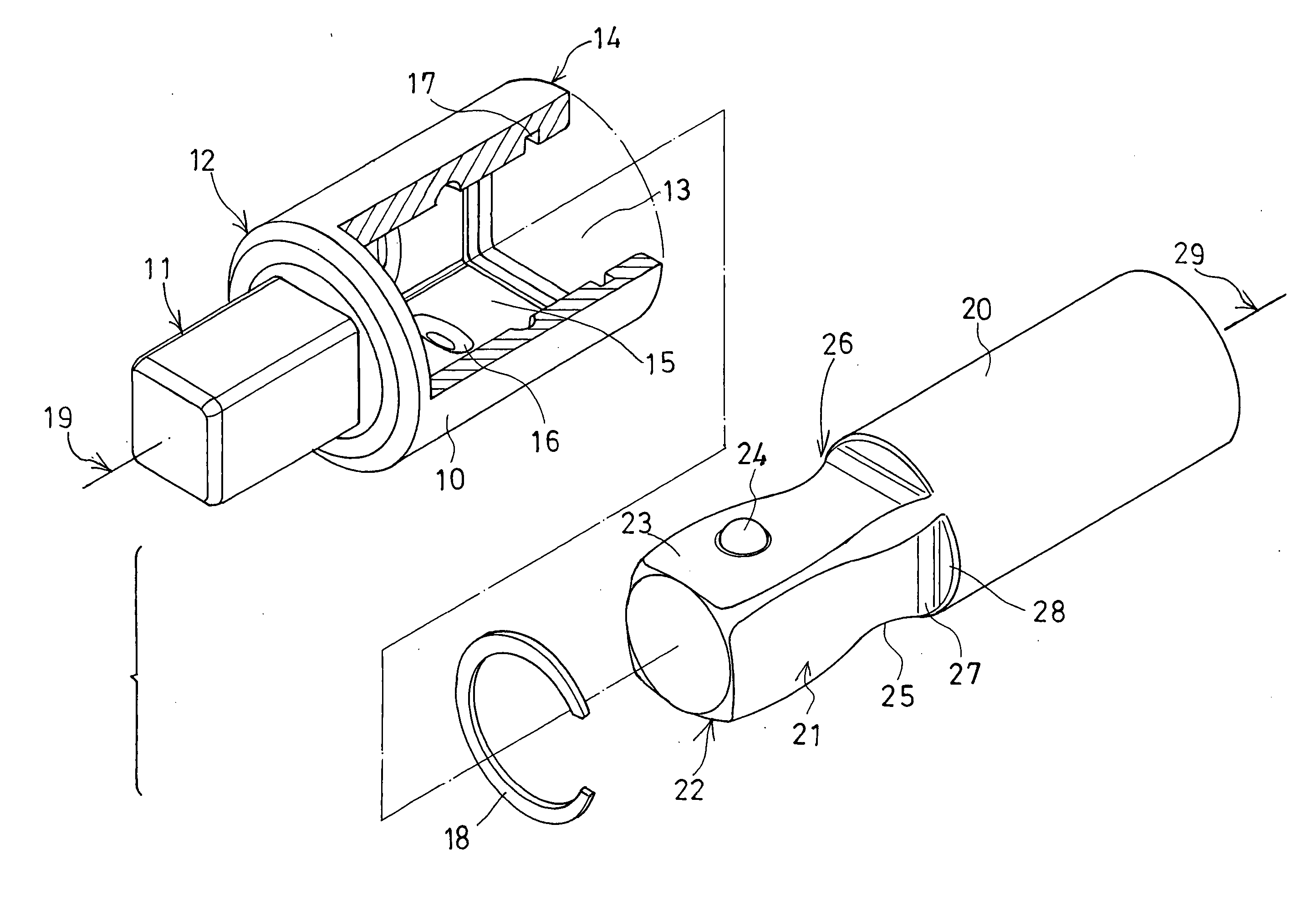 Pivotal driving tool assembly