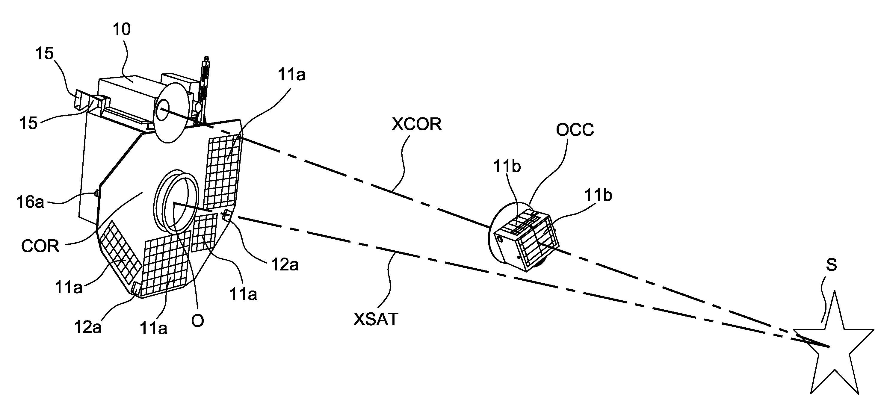 Formation flight device intended for a solar coronagraphy mission