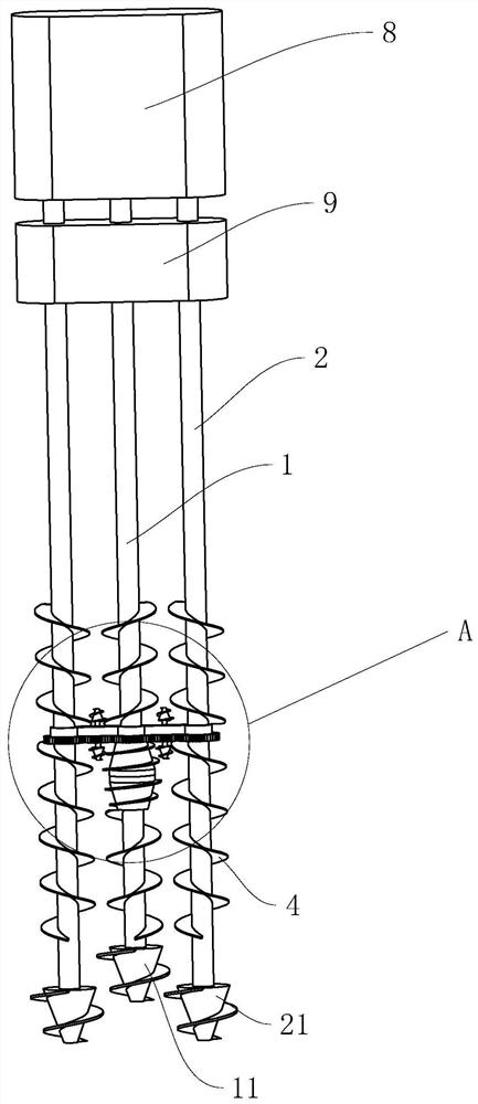 A kind of reinforcement construction method of ultra-deep muddy soil layer triaxial stirring pile