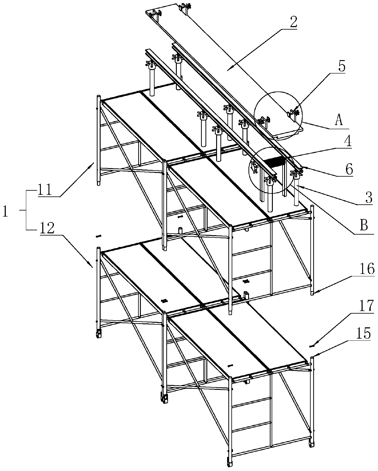 A floor beam installation bracket and its construction method