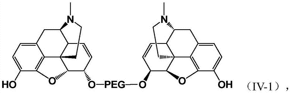 Pegylated opioid-like substance having low addiction effect