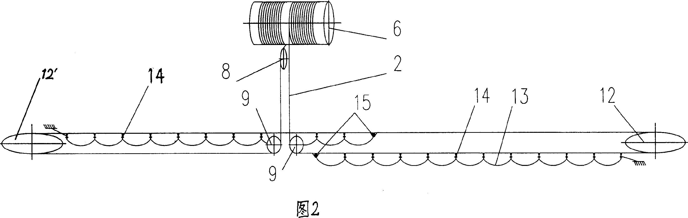 Traction mechanism for opening curtain of stage in opposite directions