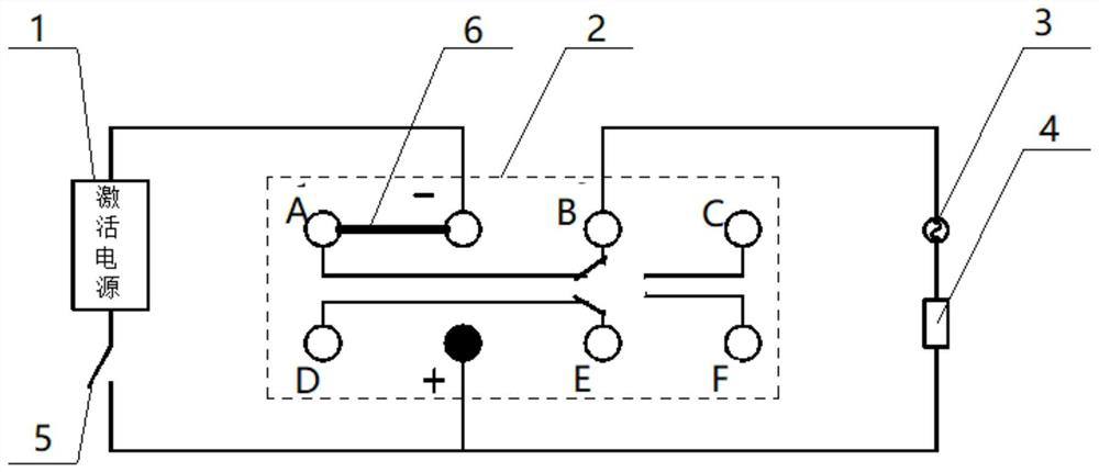 Control circuit and control method for zinc-silver reserve battery activation circuit resistor