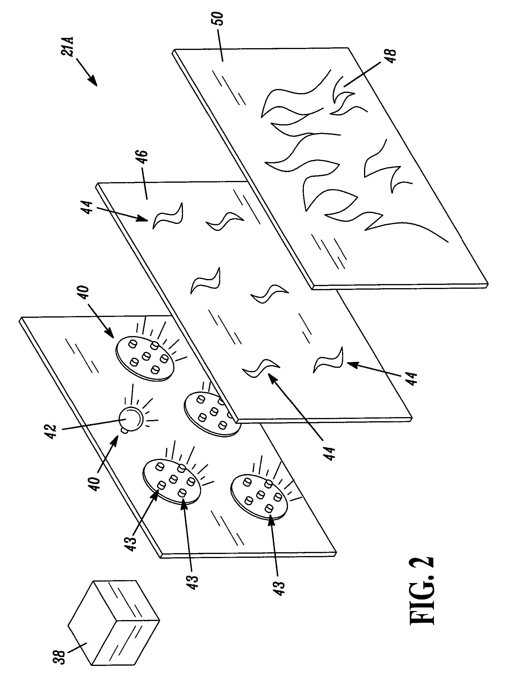Apparatus and method for simulation of combustion effects in a fireplace