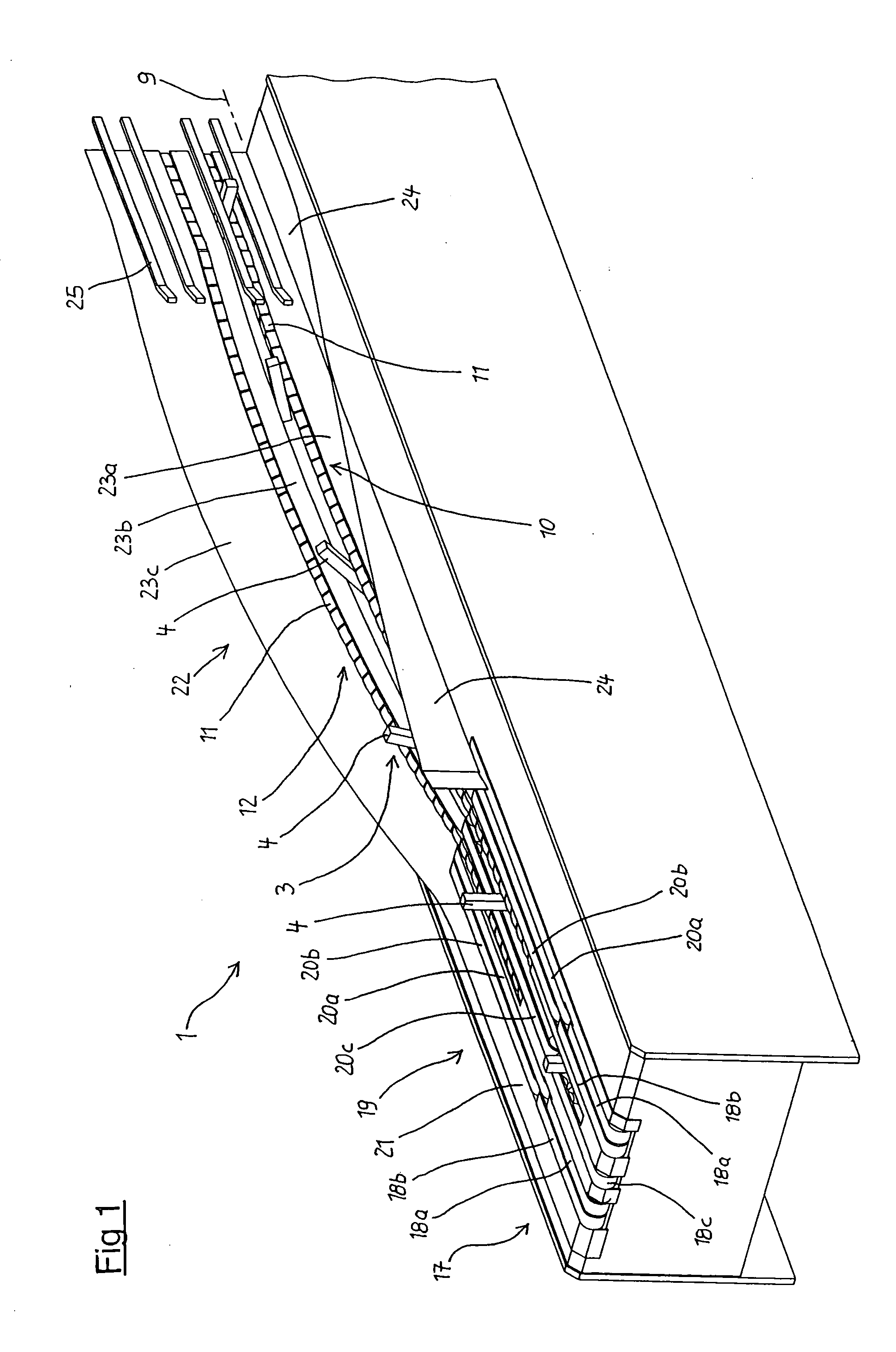Device for transferring continuously transported printing products from a flat lying position into an upright position or vice versa