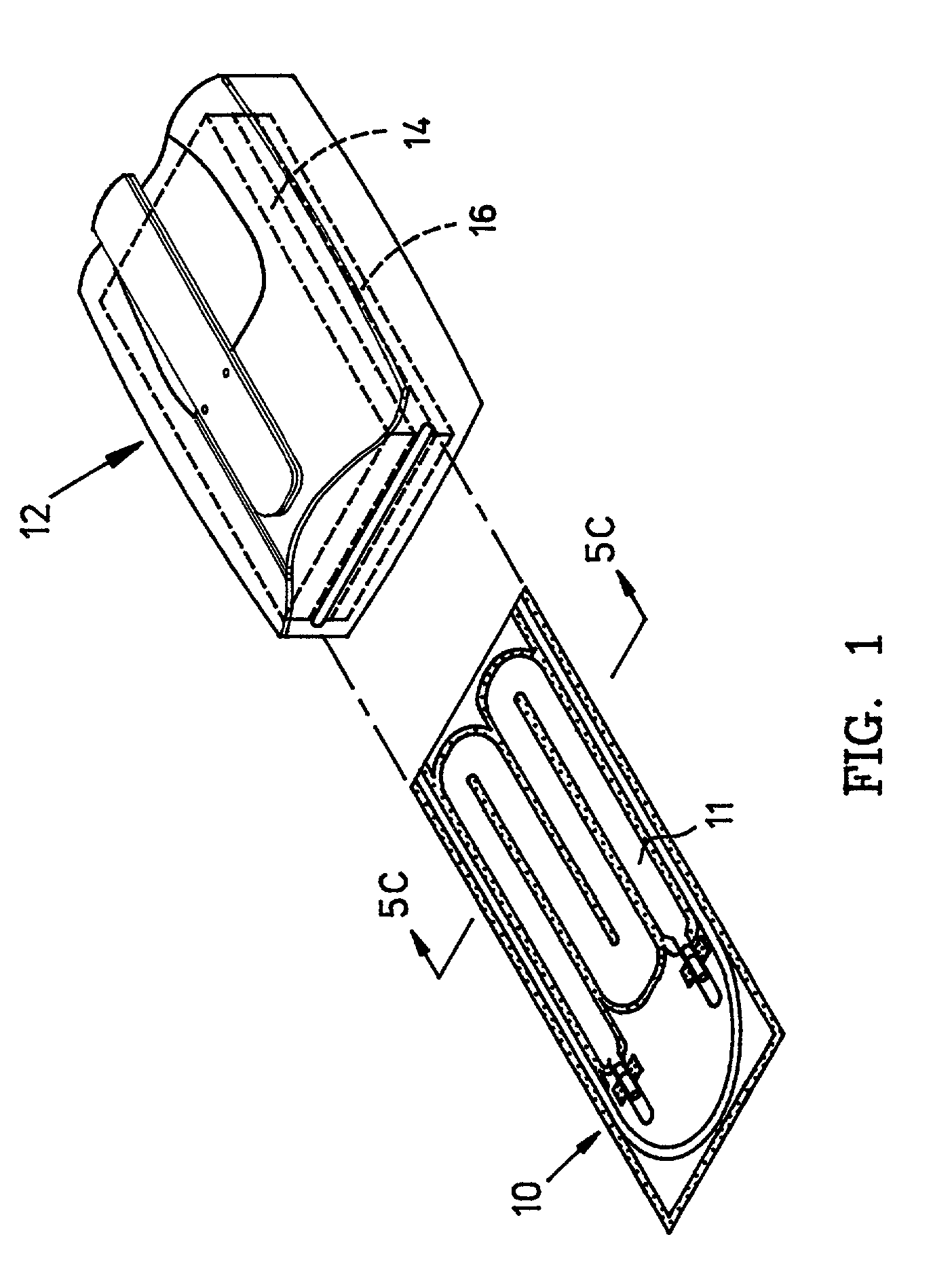 Fluid warming cassette with a tensioning rod