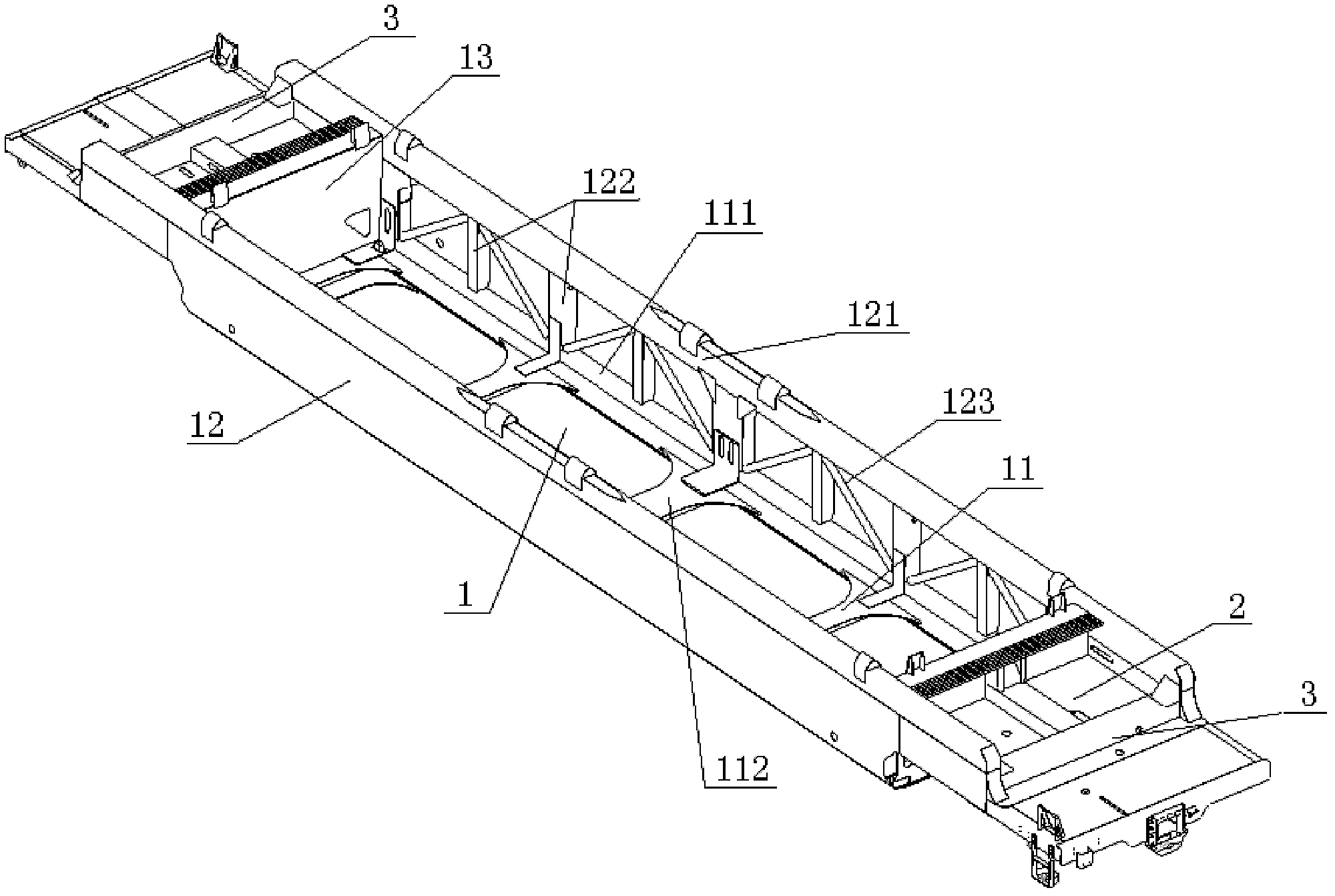 Heavy-load double-layer-loaded container rail wagon