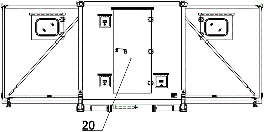 An extended shower cabin