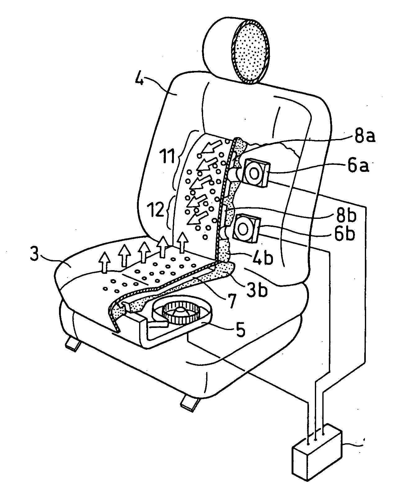 Vehicle air conditioner with seat air conditioning unit