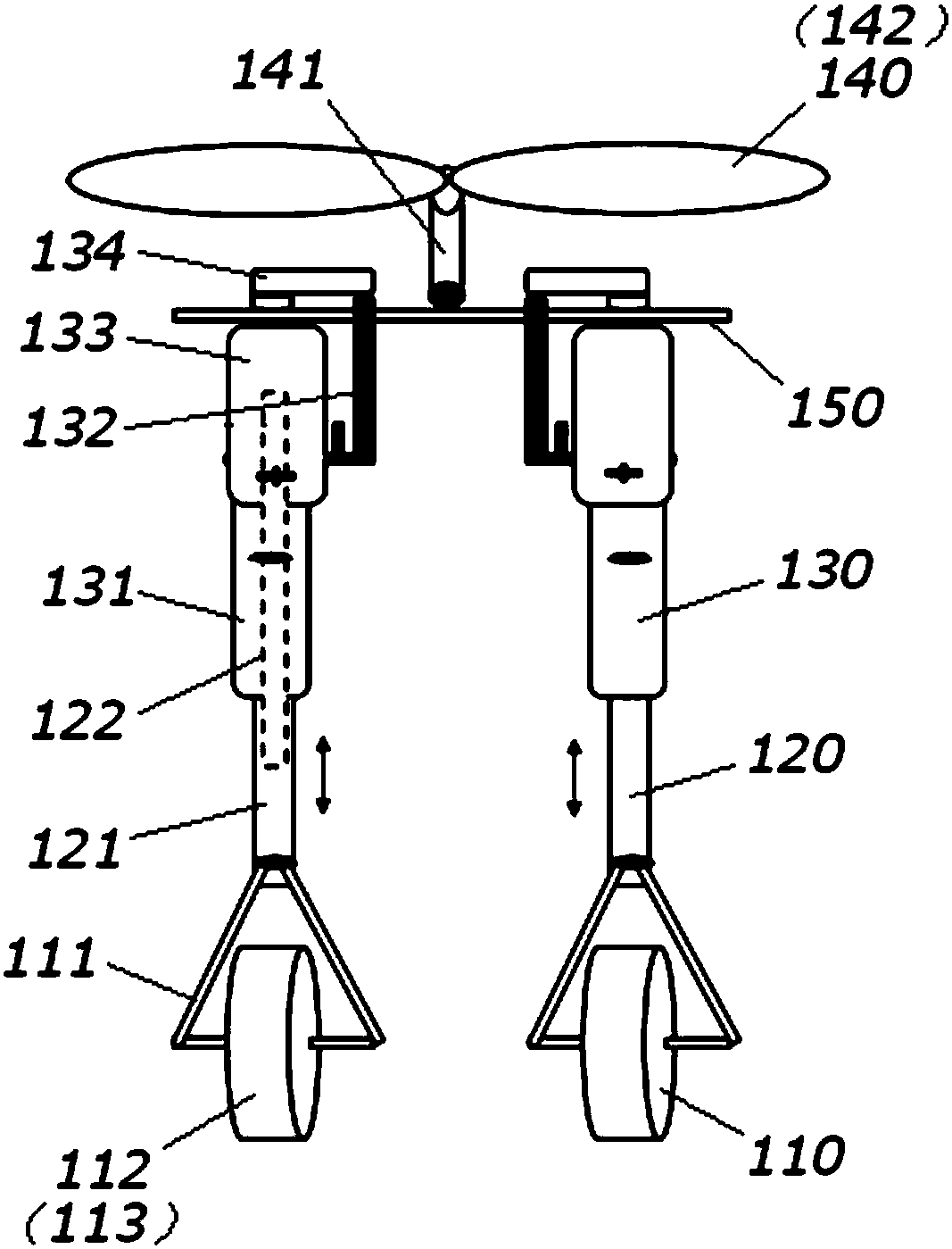 Single-rotor-wing wheel foot type robot applied in multiple occasions