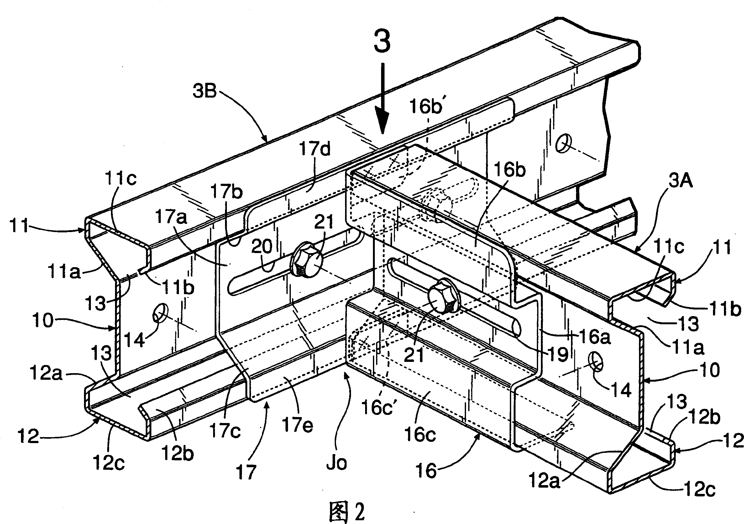 Beam connecting structure in house
