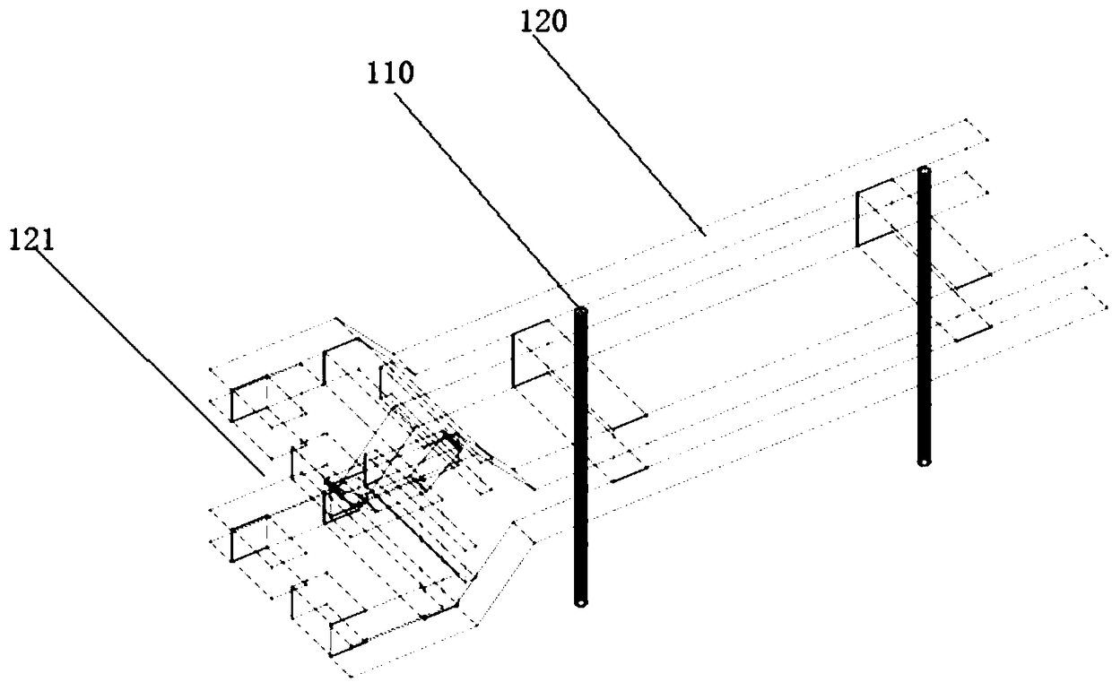 Single-layer attachable climbing and outward-lifting protective device and construction method thereof