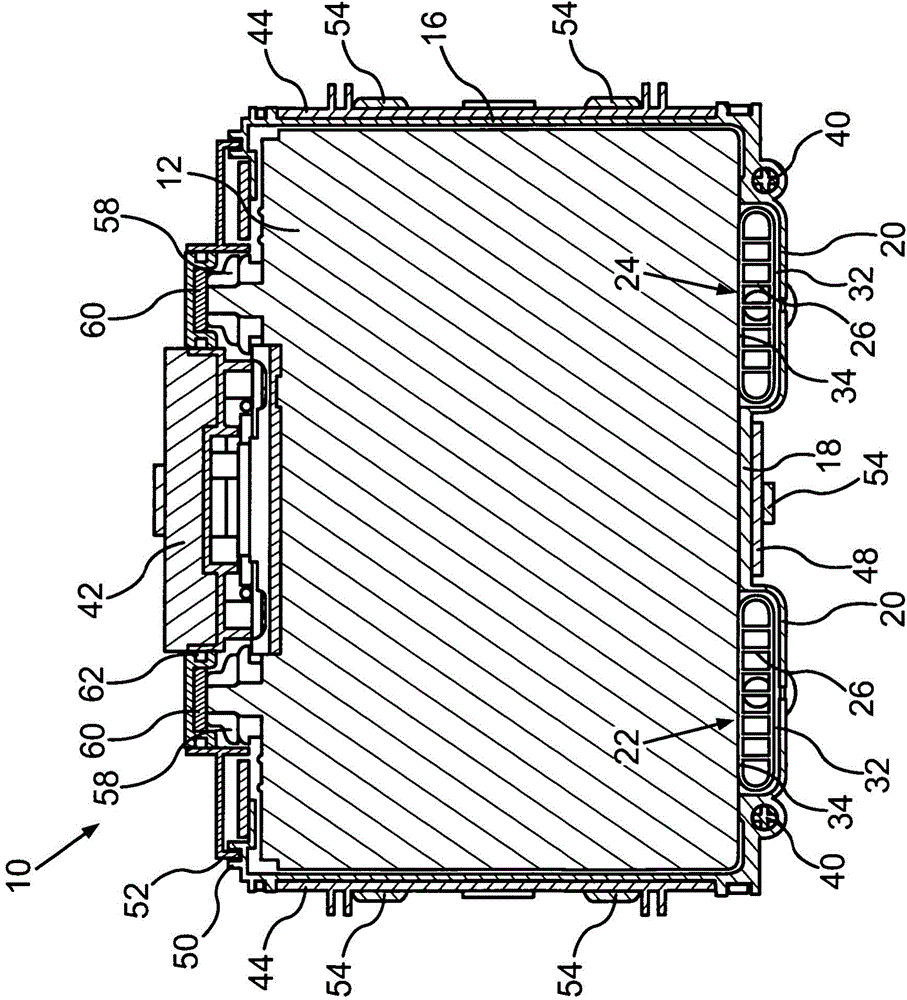 Battery for vehicle, and method for producing battery
