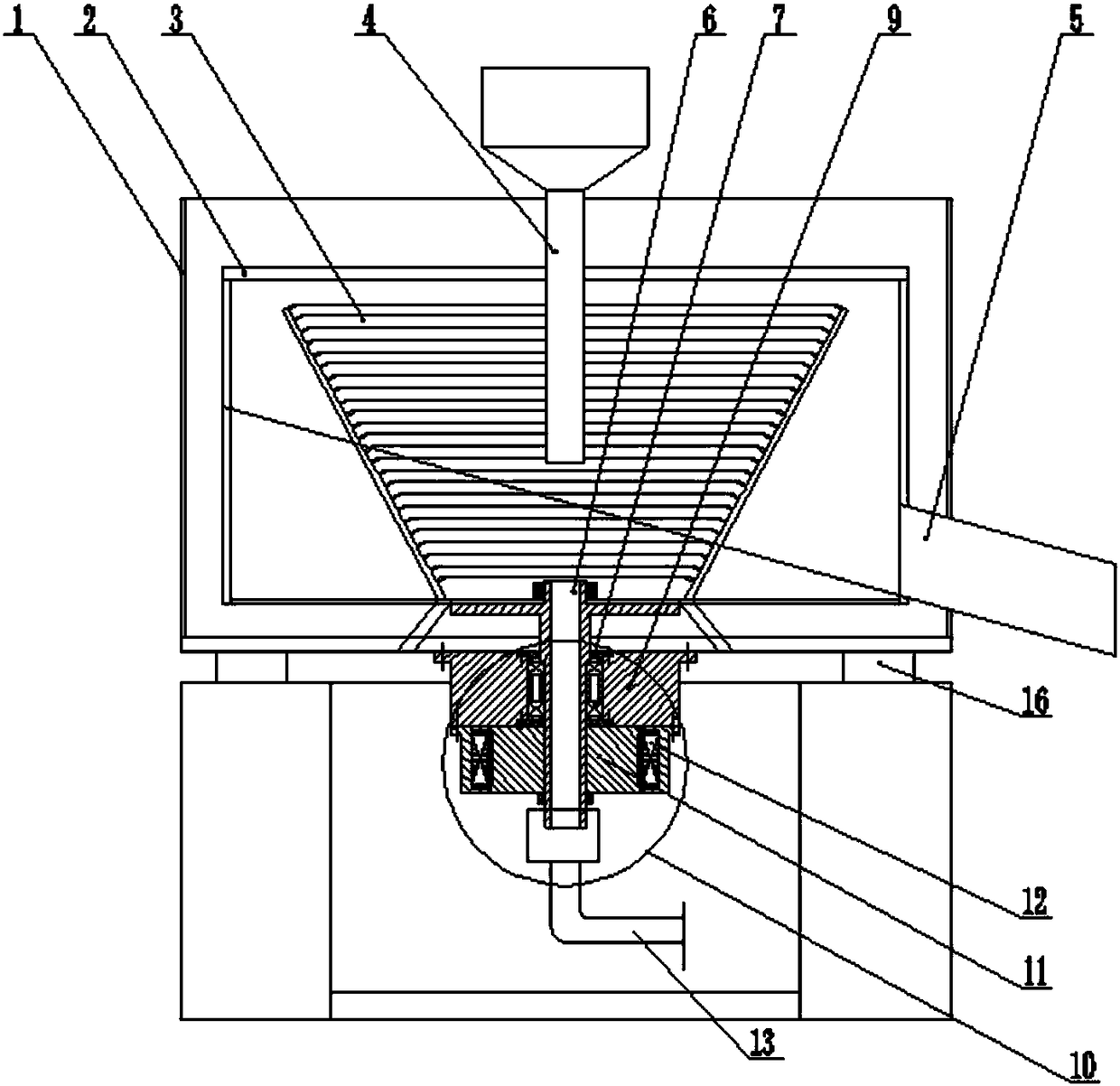 Combined type centrifugal ore separator directly driven by permanent magnetic synchronous motor