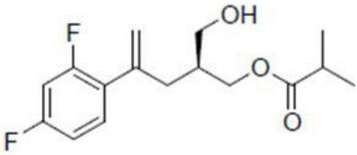 Synthesis method for 2-methylpropionate-[(2S)-4-(2,4-difluorophenyl)-2-hydroxymethyl-4-pentene-1-yl]ester