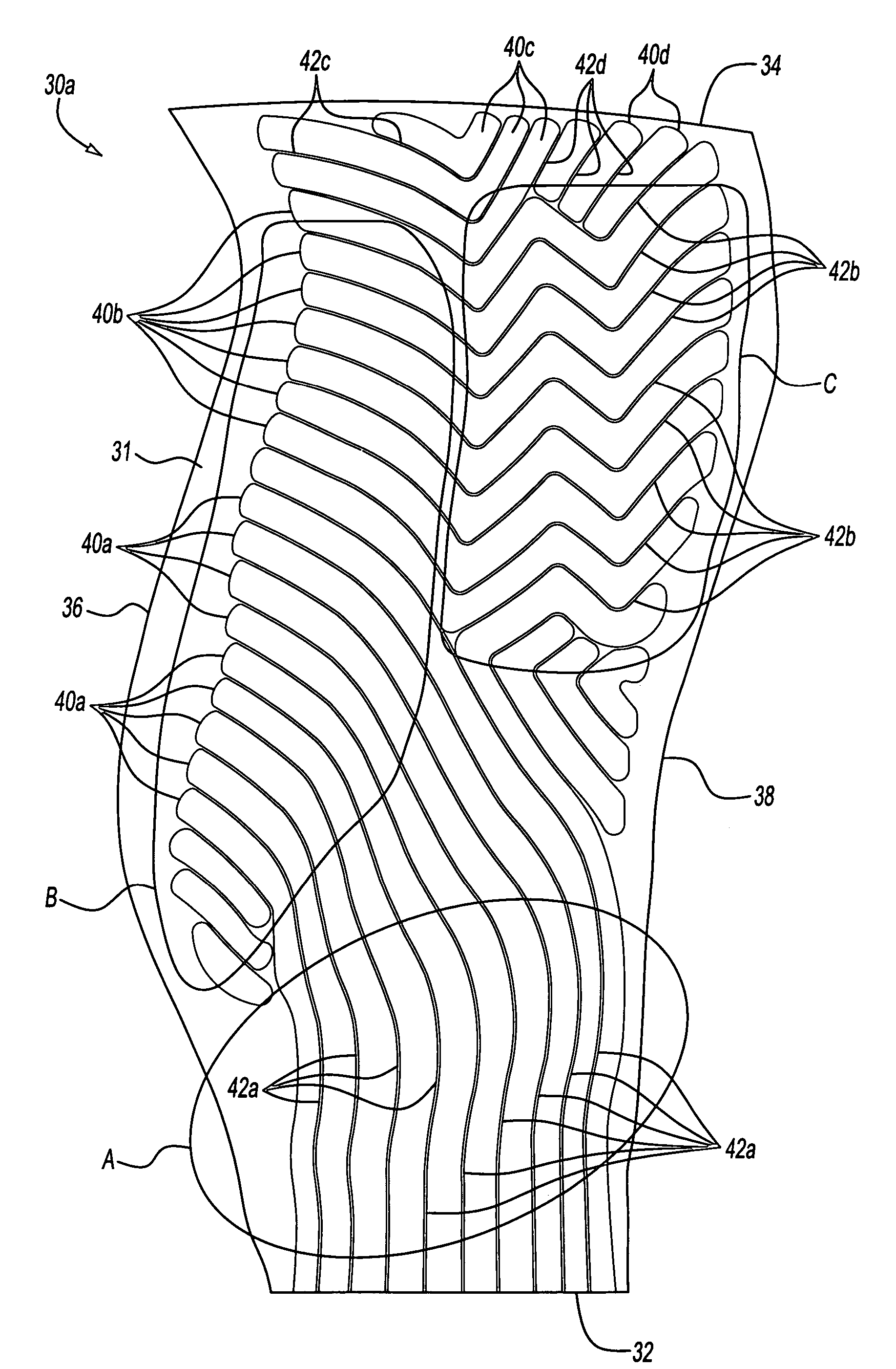 Hollow fan blade for gas turbine engine