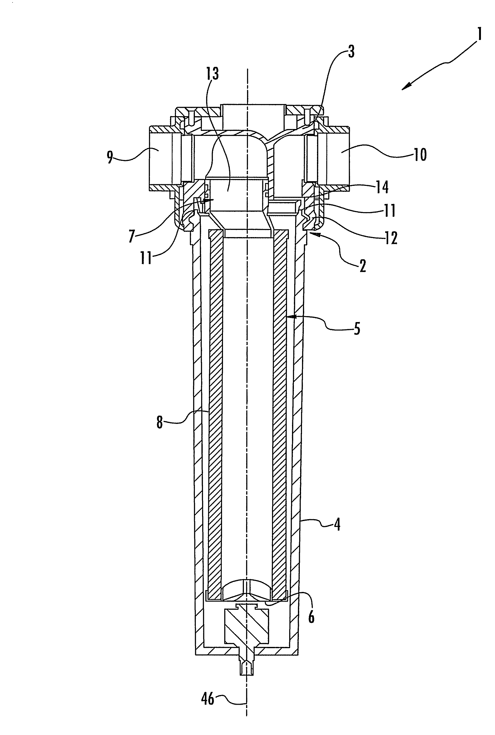 Filter element and compressed air filter for separating foreign matter from a compressed air stream