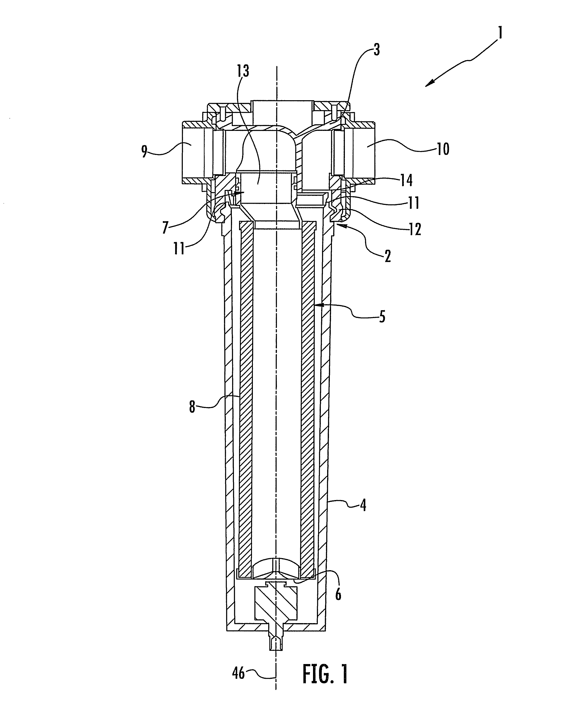 Filter element and compressed air filter for separating foreign matter from a compressed air stream
