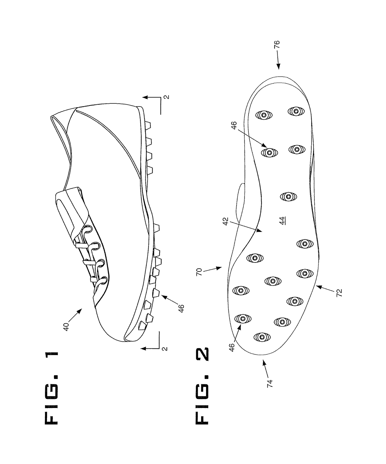 Athletic shoe with an attached moveable cleat