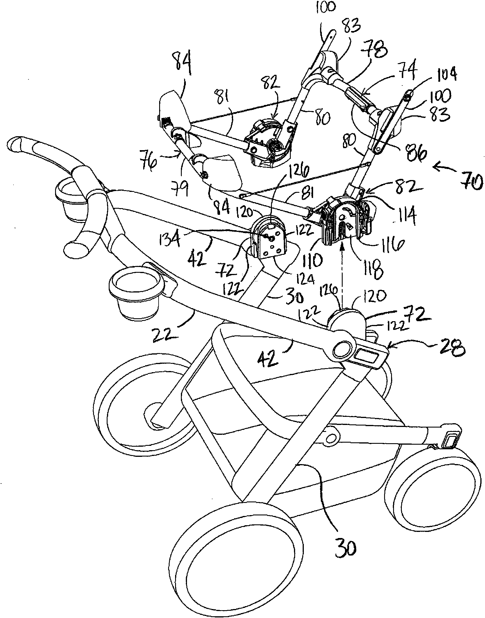Stroller adapter for an infant car seat