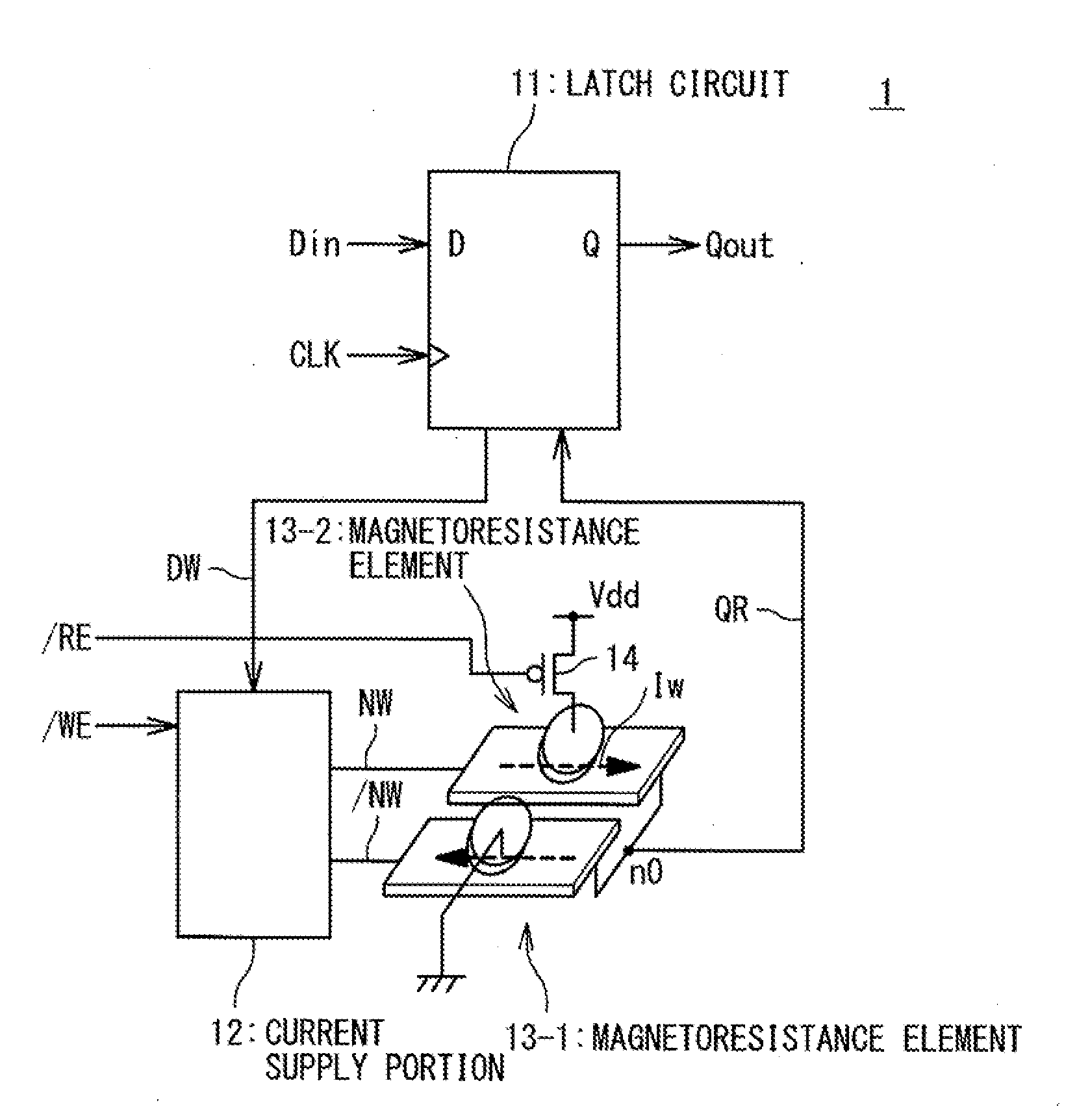 Nonvolatile latch circuit and logic circuit using the same