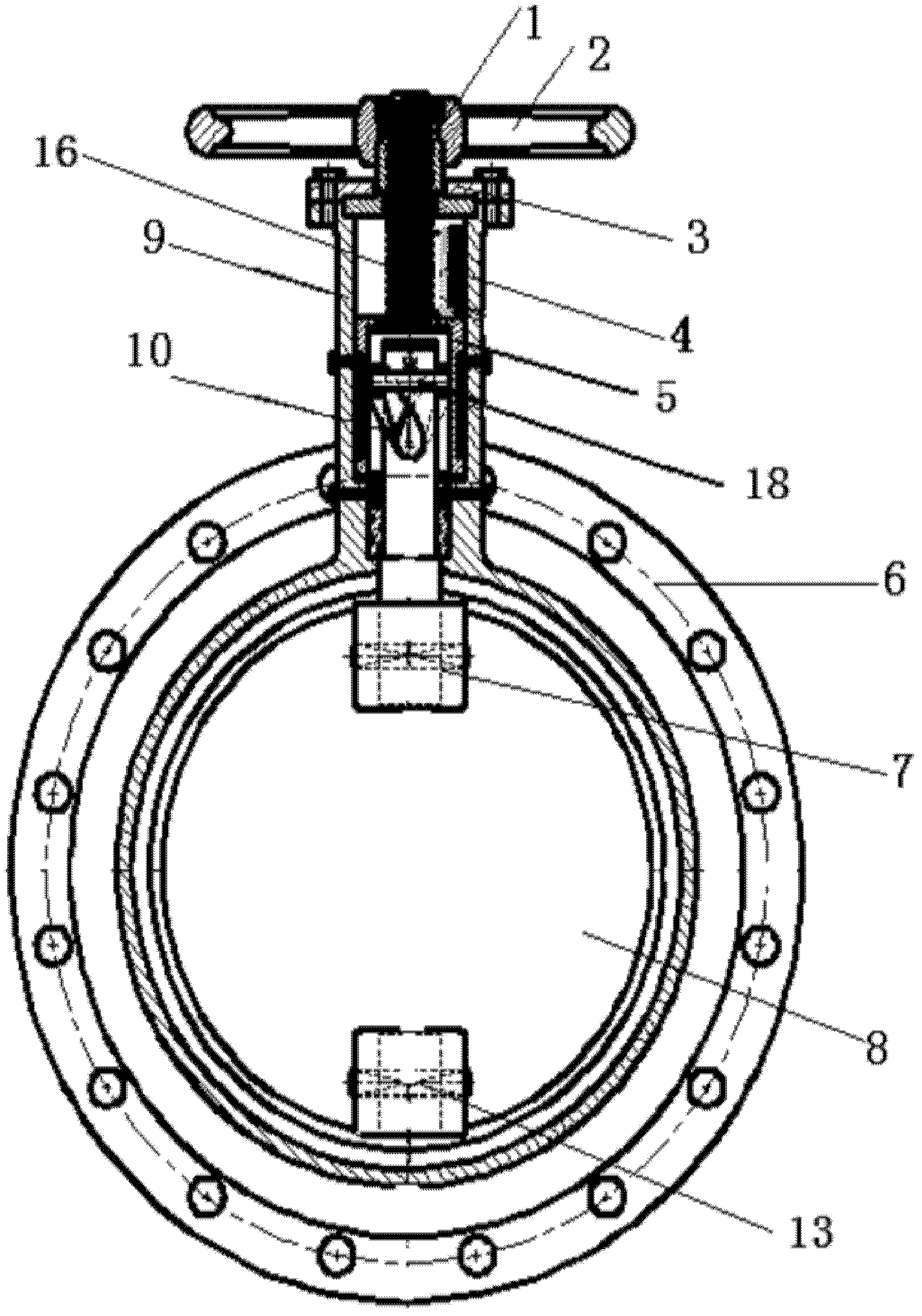 Track-torsion connecting bidirectional hard sealing butterfly valve