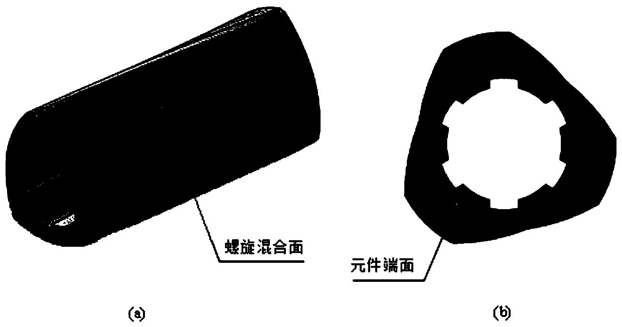 Full-meshing type triangular-prism mixing element and equipment