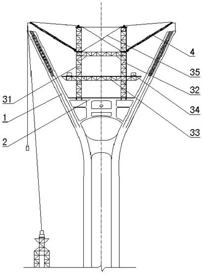 Construction method of steel-concrete mixed Y-shaped tower of low-pylon cable-stayed bridge